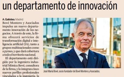 BOVÉ MONTERO Y ASOCIADOS CONCLUYE PLAN ESTRATÉGICO CON IMPULSO DEL DEPARTAMENTO BUSINESS INNOVATION